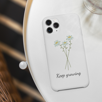 "Keep Growing" Motivational Phone Case - White